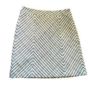 Ann Taylor Skirt Women's Wool Blend Houndstooth Pencil Academia Size 6 jj3578